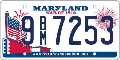 MD license plate 9BM7253