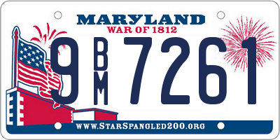 MD license plate 9BM7261