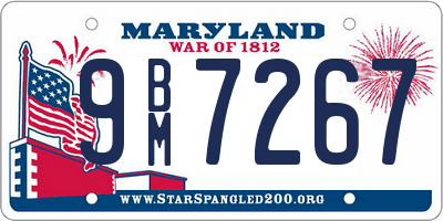 MD license plate 9BM7267