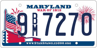 MD license plate 9BM7270