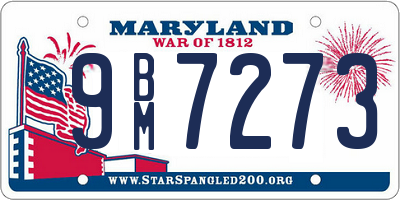 MD license plate 9BM7273