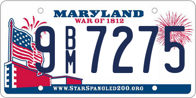 MD license plate 9BM7275