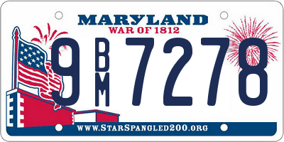 MD license plate 9BM7278