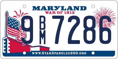 MD license plate 9BM7286
