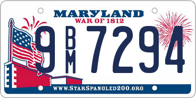 MD license plate 9BM7294