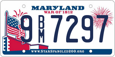 MD license plate 9BM7297