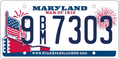 MD license plate 9BM7303