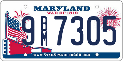 MD license plate 9BM7305