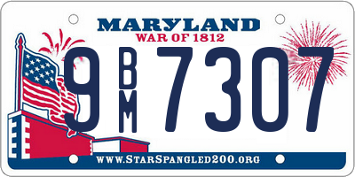 MD license plate 9BM7307