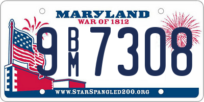 MD license plate 9BM7308