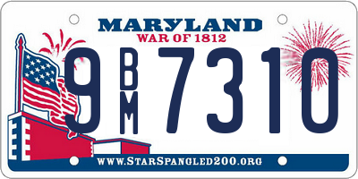 MD license plate 9BM7310