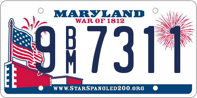 MD license plate 9BM7311