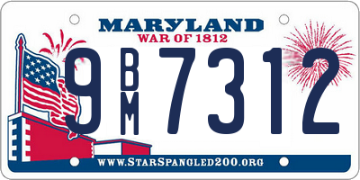 MD license plate 9BM7312