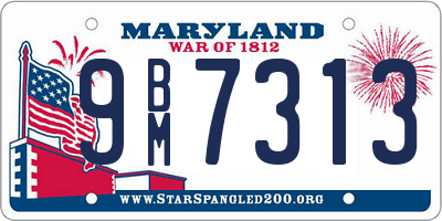 MD license plate 9BM7313