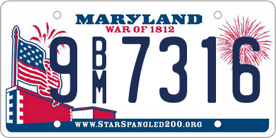 MD license plate 9BM7316