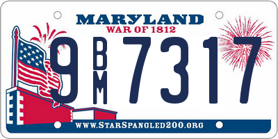 MD license plate 9BM7317