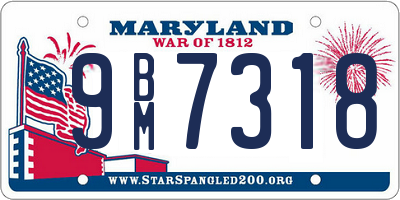 MD license plate 9BM7318