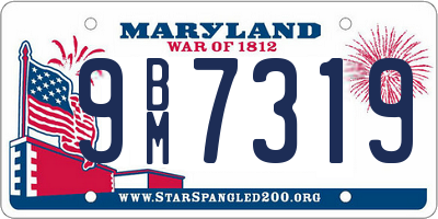 MD license plate 9BM7319