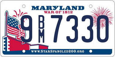 MD license plate 9BM7330