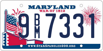 MD license plate 9BM7331