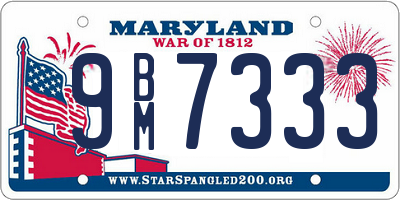 MD license plate 9BM7333