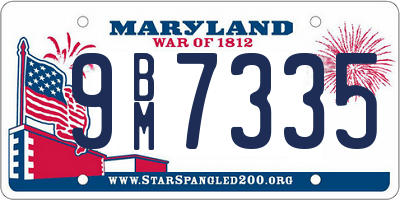 MD license plate 9BM7335