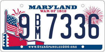 MD license plate 9BM7336