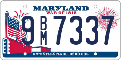 MD license plate 9BM7337