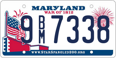 MD license plate 9BM7338