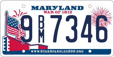 MD license plate 9BM7346