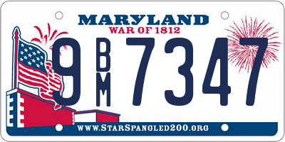 MD license plate 9BM7347