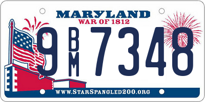 MD license plate 9BM7348