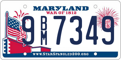 MD license plate 9BM7349