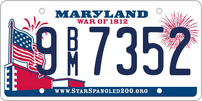 MD license plate 9BM7352