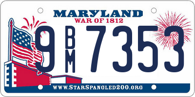 MD license plate 9BM7353