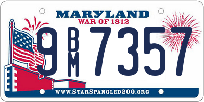 MD license plate 9BM7357