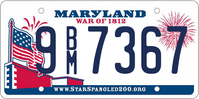 MD license plate 9BM7367