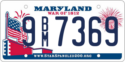 MD license plate 9BM7369