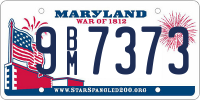 MD license plate 9BM7373