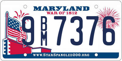 MD license plate 9BM7376