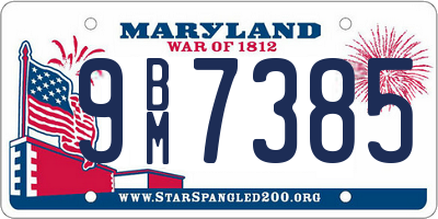 MD license plate 9BM7385