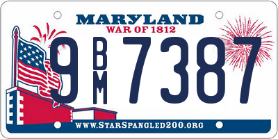 MD license plate 9BM7387