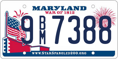 MD license plate 9BM7388