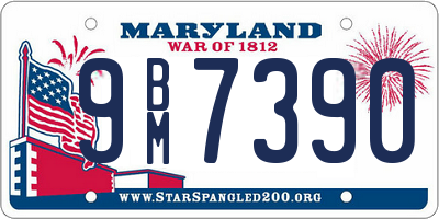 MD license plate 9BM7390