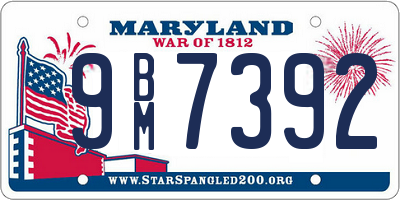 MD license plate 9BM7392