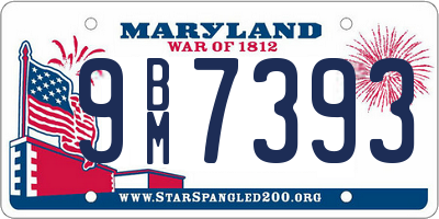 MD license plate 9BM7393