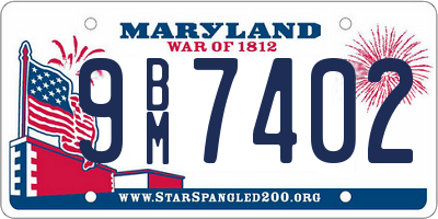 MD license plate 9BM7402