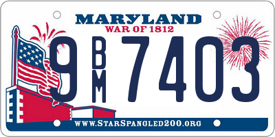 MD license plate 9BM7403