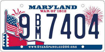 MD license plate 9BM7404