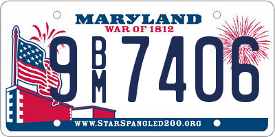 MD license plate 9BM7406